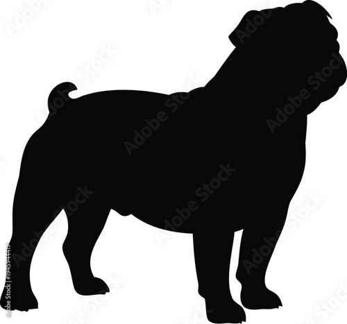 Bulldog barking dog vector silhouette