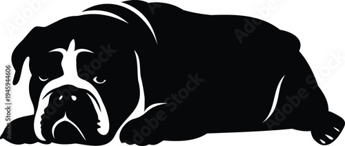 Bulldog barking dog silhouette illustration