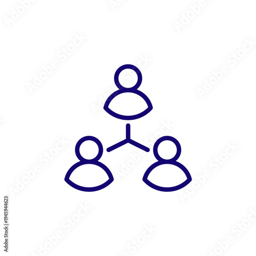 Three people in a triangle formation, isolated on transparent background