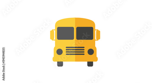 Yellow School Bus Front View.