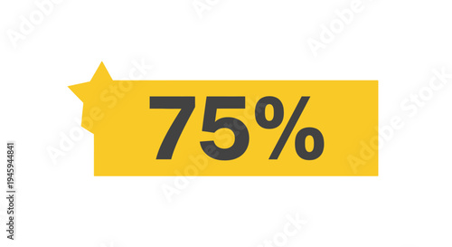 Yellow percentage sign seventy five.