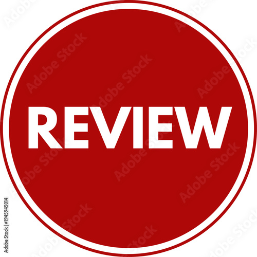 Review Circle Button Vector Illustration