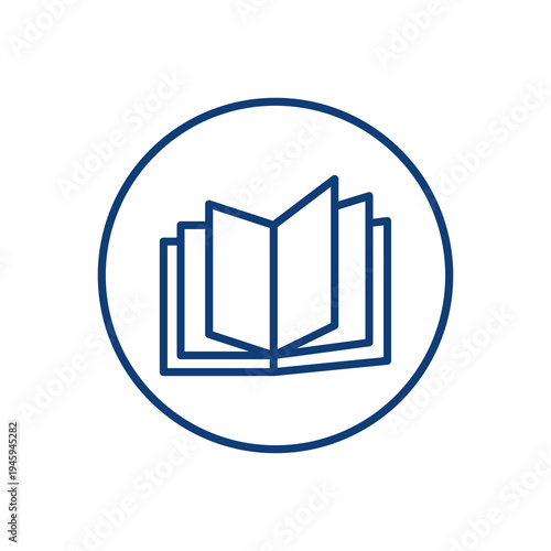 Open book icon with multiple pages isolated on transparent background