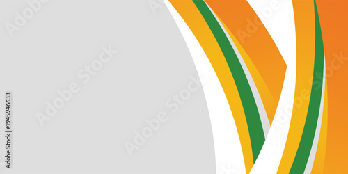 Green and Orange Curved Abstract Background with Smooth Gradient Shapes. vector wave eps10 background