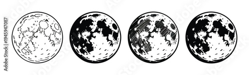Moon Phases Vector Illustration