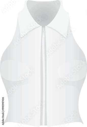 Sleeveless crop t shirt. vector