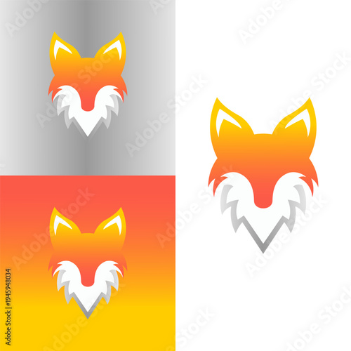 Modern Fox Head Logo with Vibrant Orange Gradient