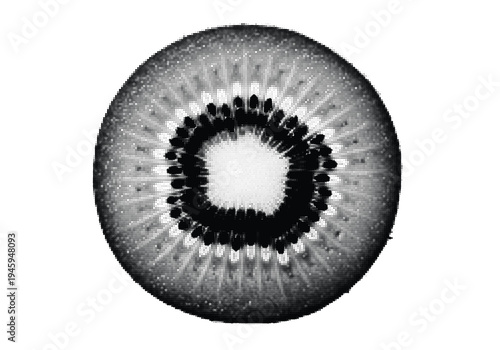 Monochromatic radial dot pattern with central symmetrical void