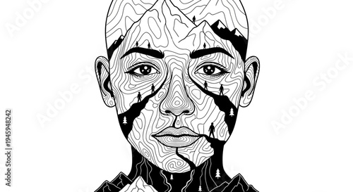 Illustration of a womans face.