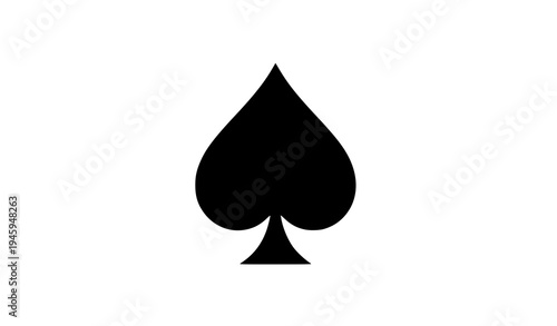 Black Spade Playing Card Symbol Vector Isolated on White Background