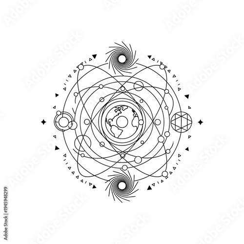 Intricate Geometric Design with Circles.