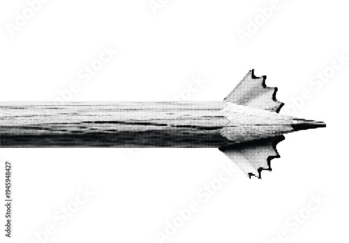 Monochrome blade edge detail with teeth pattern