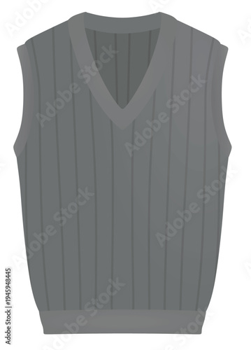 Grey sleeveless sweater. vector illustration