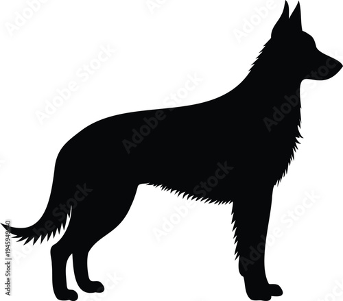 Minimal clean line dog silhouette vector