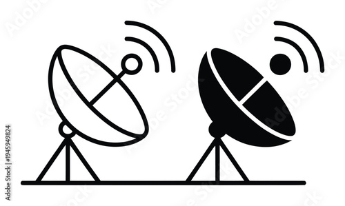 Satellite Dishes Vector Illustration