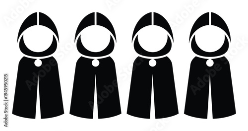 Simple Monochrome Nun Silhouette Vector Illustration