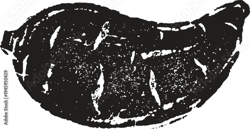 Sweet potato silhouette with textured surface isolated on white background