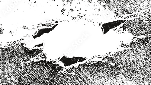 Splashing white paint or liquid dynamic splash with droplets on dark rough textured surface