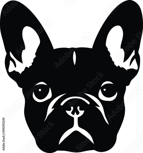 French Bulldog resting silhouette vector icon
