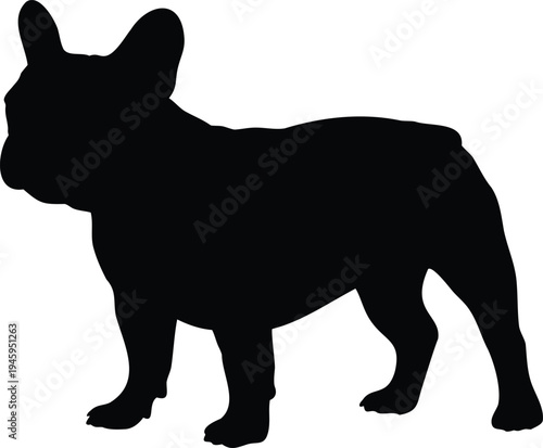 French Bulldog lying down silhouette vector