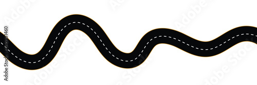 Horizontal asphalt road template. Winding road vector illustration. Seamless highway marking Isolated on background. Vector illustration. EPS 10 .