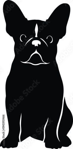French Bulldog reclining silhouette vector icon