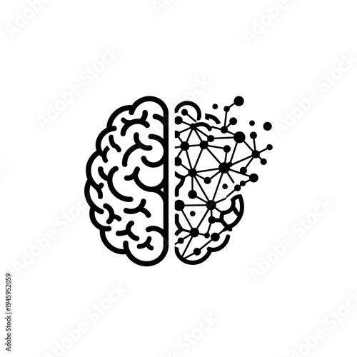 Brain with neural network connections.