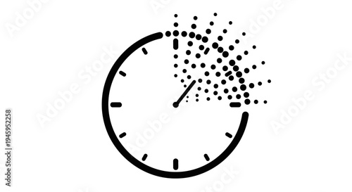 Clock Face With Disappearing Time.