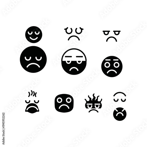 Collection of various emoticon faces.