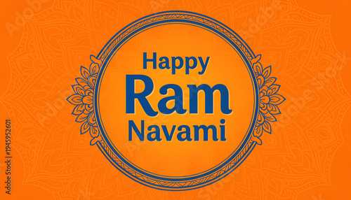 ram navami blessing wishes greeting in orange color