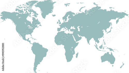 World map. Grey modern vector map. Silhouette map.
