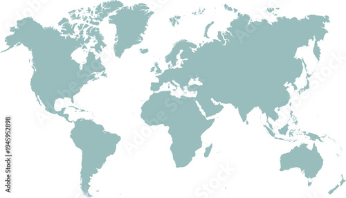 World map. Grey modern vector map. Silhouette map.