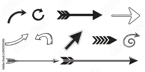 Collection of various arrow icons and symbols