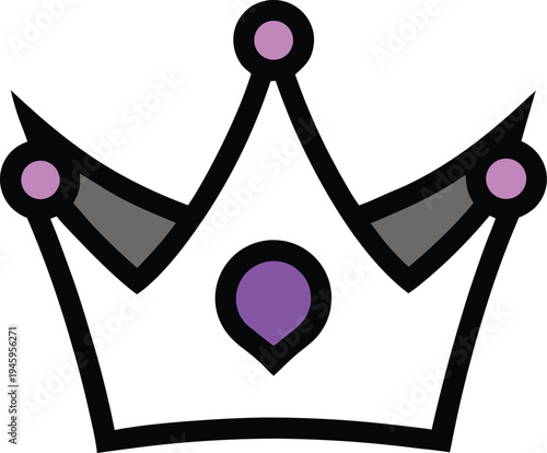 Royal Crown Icon Design, Regal Symbol Vector Illustration, Monarchy Emblem For Kingdom Concepts