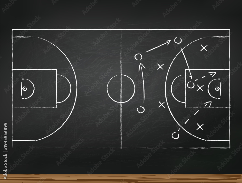 Fototapeta premium Hand draw strategy game, American football tactics, sketched gruge black marker, isolated on white backgroud, clipping path, design elements 
