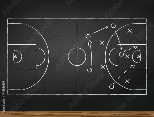 Hand draw strategy game, American football tactics, sketched gruge black marker, isolated on white backgroud, clipping path, design elements 