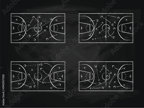 Hand draw strategy game, American football tactics, sketched gruge black marker, isolated on white backgroud, clipping path, design elements 