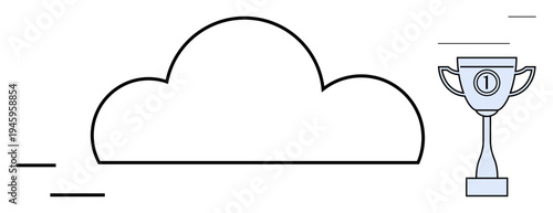 Cloud computing concept. Cloud computing linked to efficiency and achievement. Cloud computing driving innovation, data storage, and online success. For technology, innovation, hosting, remote work