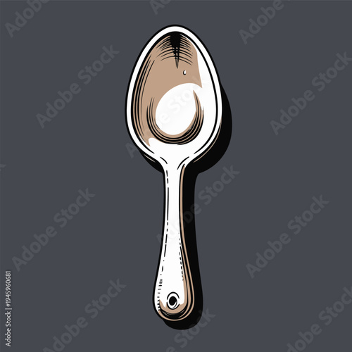 cute flat vector image of an iron spoon