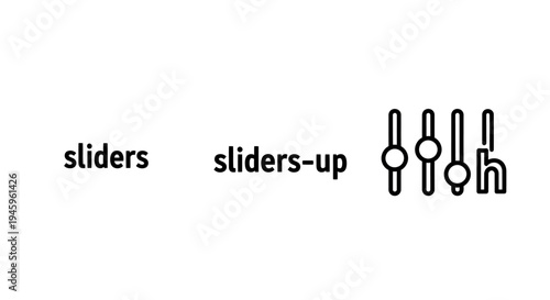 Audio mixer equalizer sliders interface icons for sound control and adjustment panels