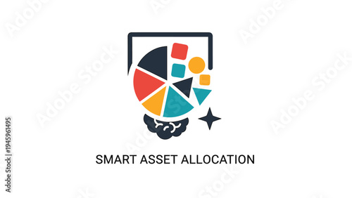 Smart asset allocation icon - financial strategy and investment portfolio planning with AI
