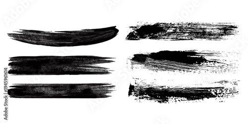 Grunge brush strokes, lines, ink smudges, hand-drawn scribble shapes. Handmade sketchy marks, acrylic stains, charcoal streaks. Paint textures, dry brush effect. Marker underline. Vector illustration