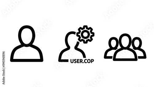 People and community icons for individual profiles user configuration and social groups
