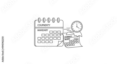 Two simplified calendar icons representing scheduling and deadlines are shown next to a fast-moving clock face indicating time management urgency.