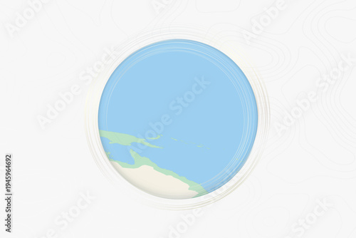 Stylized Map of Marshall Islands with Neighboring Areas.