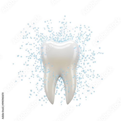 A clean and healthy single tooth illustration for dental reference isolated on transparent background