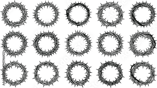 Crown of Thorns Pattern Religious Symbol Spiritual Icon Christian Art