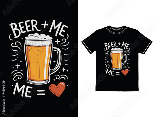 A black t-shirt with a beer mug design