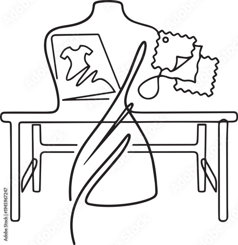 Wallpaper Mural Vector illustration set of a fashion designer sketching a woman in a dress and sitting in a chair featuring black silhouette art and cartoon people drawings Torontodigital.ca