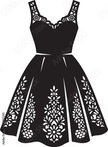 Wallpaper Mural An elegant vector illustration of a black and white wedding dress gown design featuring a long stylish costume on a mannequin for a beautiful bride or fashion model Torontodigital.ca